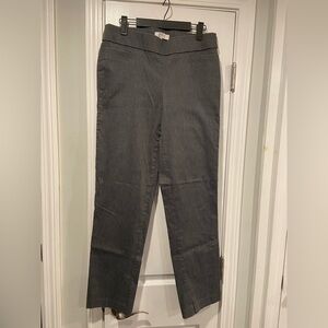 Coral Bay Size 8 Gray Pull On Elastic Waist Straight Leg Stretch Trouser Pants
